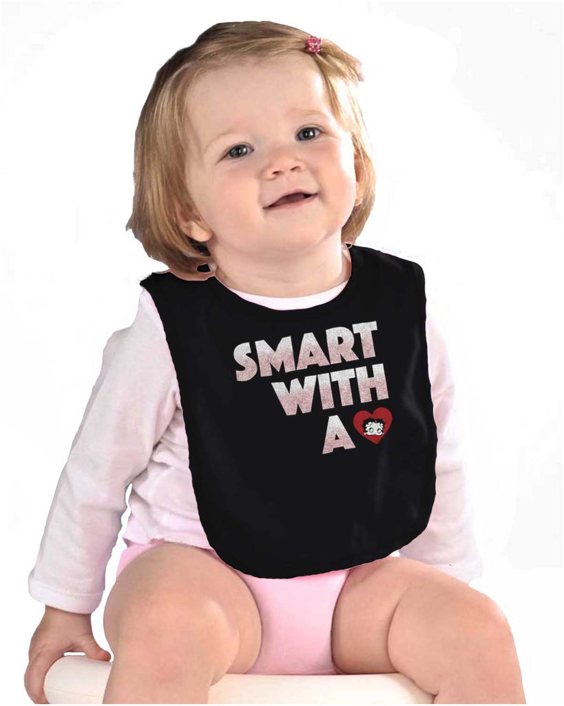 Smart With A Heart Infant Baby Bib-Direct To Garment Print-Brisco Baby