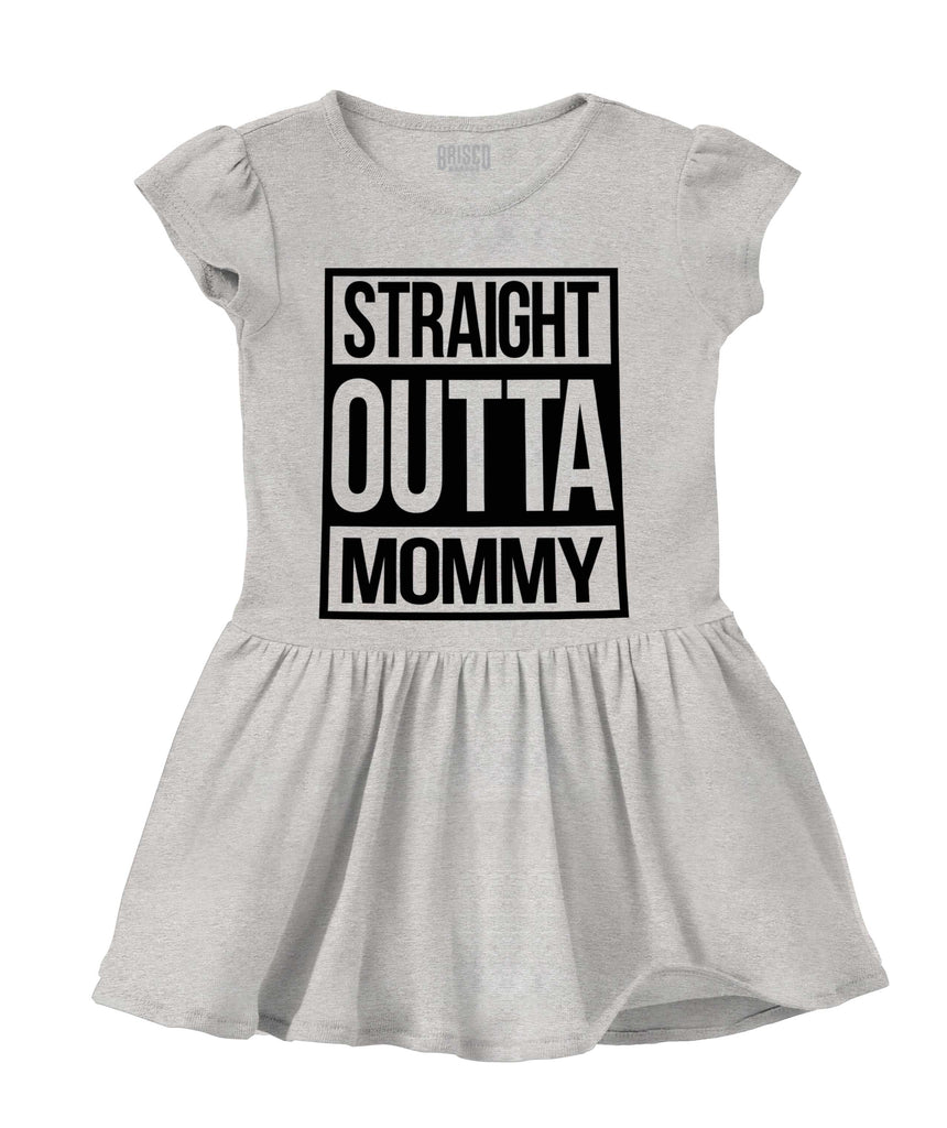 Straight Outta Mommy Solid Baby Infant Dress-Direct To Garment Print-Brisco Baby