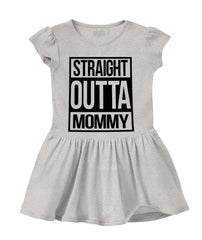 Straight Outta Mommy Solid Baby Infant Dress-Direct To Garment Print-Brisco Baby