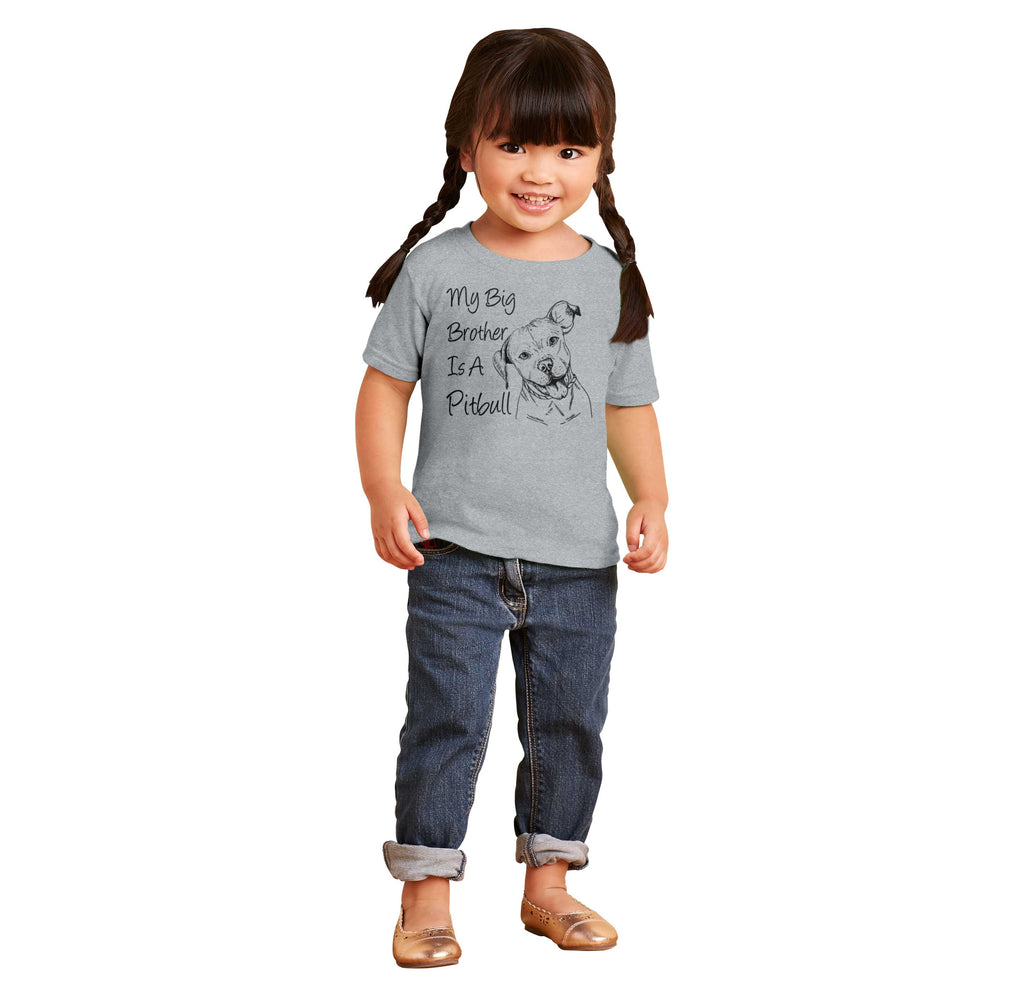 Brother is a Pitbull Infant Toddler T Shirt-Direct To Garment Print-Brisco Baby