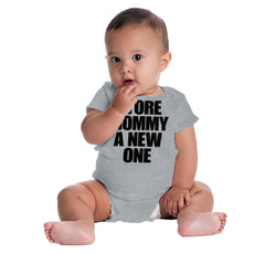 Tore Mommy A New One Romper Bodysuit-Direct To Garment Print-Brisco Baby