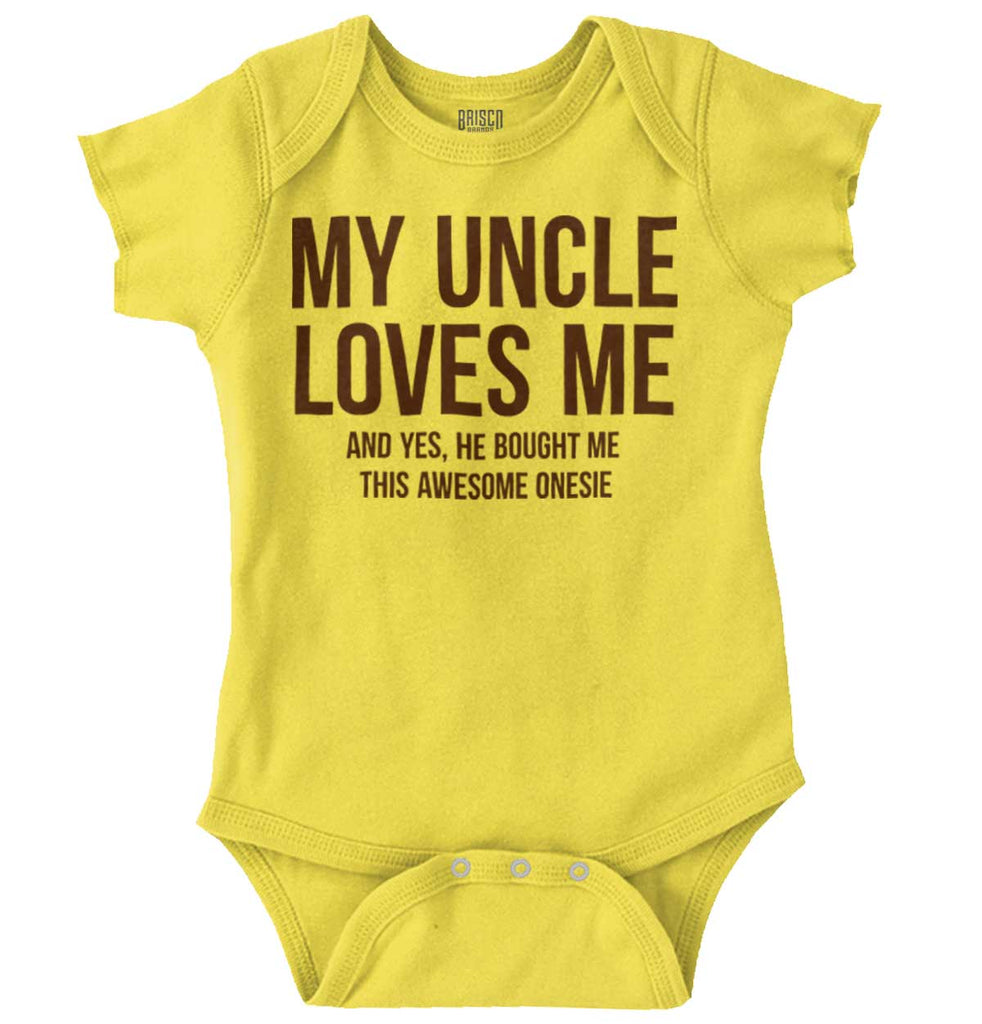 Uncle Loves Me Bought Shirt Romper Bodysuit-Direct To Garment Print-Brisco Baby