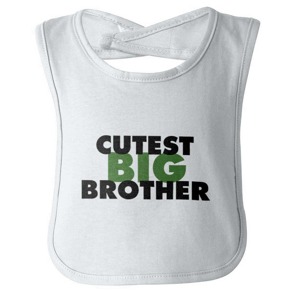 Cutest Big Brother Infant Baby Bib-Direct To Garment Print-Brisco Baby