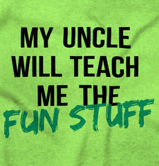 Uncle Teaches Fun Stuff Romper Bodysuit-Direct To Garment Print-Brisco Baby