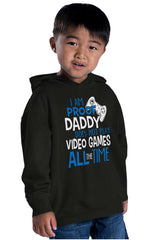Daddy Plays Video Games Toddler Pullover Hoodie-Direct To Garment Print-Brisco Baby
