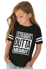 Straight Outta Mommy Toddler Football Jersey Tee-Direct To Garment Print-Brisco Baby