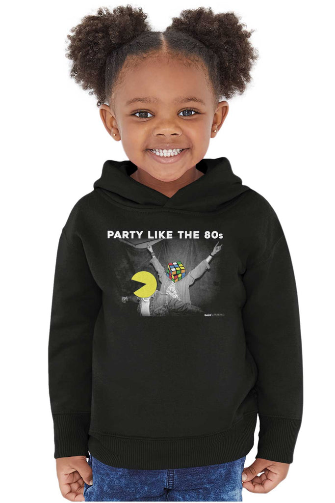 Party Like The 80s Toddler Pullover Hoodie-Direct To Garment Print-Brisco Baby