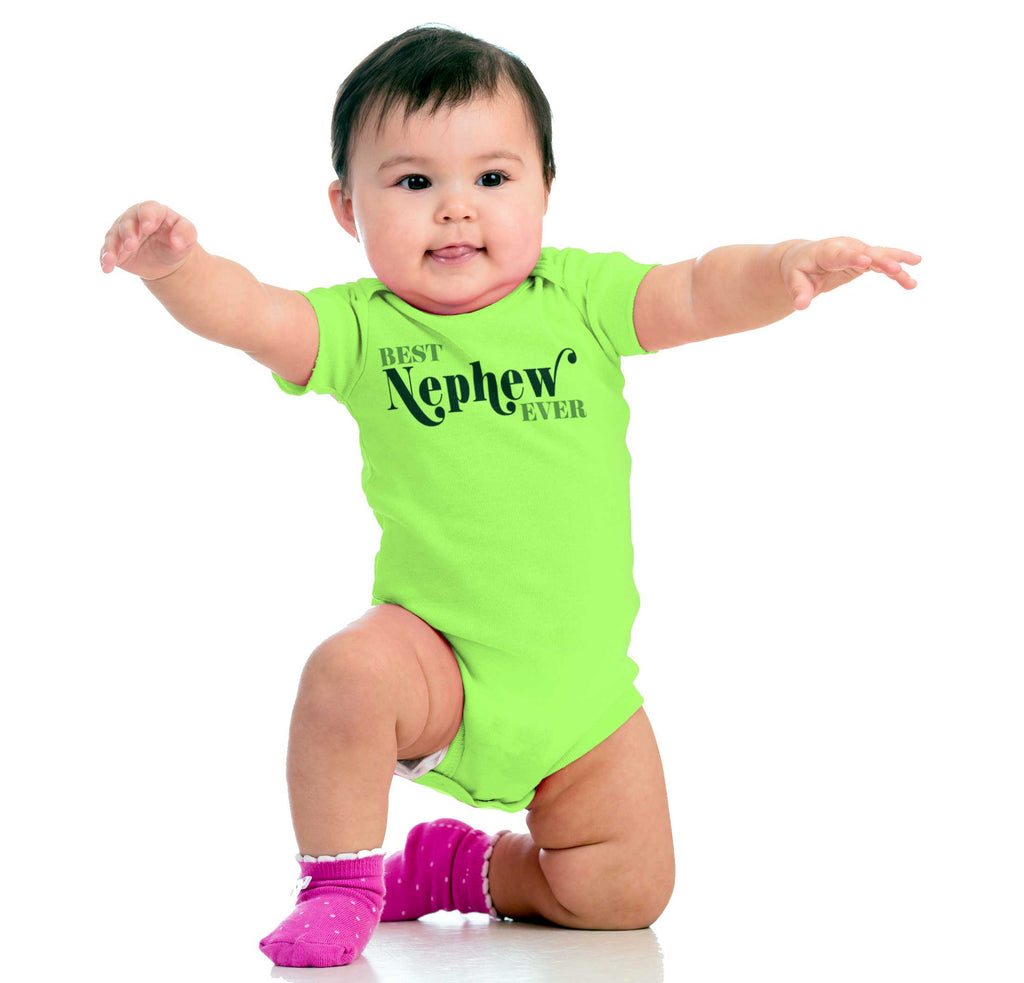 Best Nephew Ever Romper Bodysuit-Direct To Garment Print-Brisco Baby