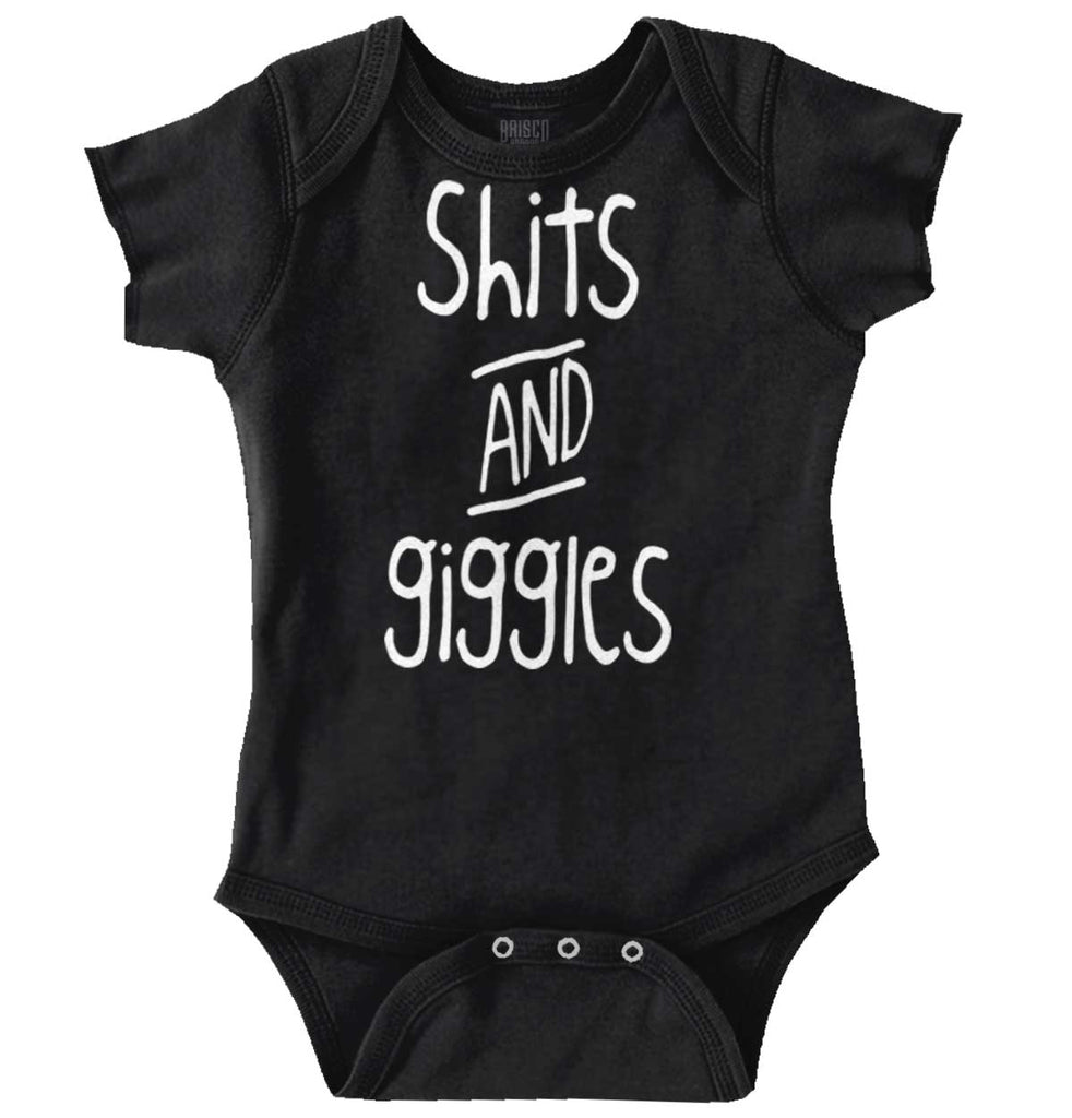 Shits and Giggles Romper Bodysuit-Direct To Garment Print-Brisco Baby
