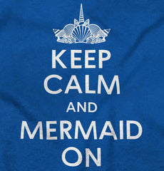 Keep Calm Mermaid On Romper Bodysuit-Direct To Garment Print-Brisco Baby