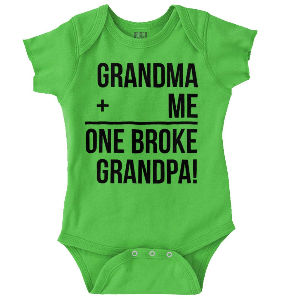 One Broke Grandpa Romper Bodysuit-Direct To Garment Print-Brisco Baby