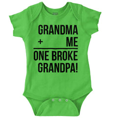 One Broke Grandpa Romper Bodysuit-Direct To Garment Print-Brisco Baby