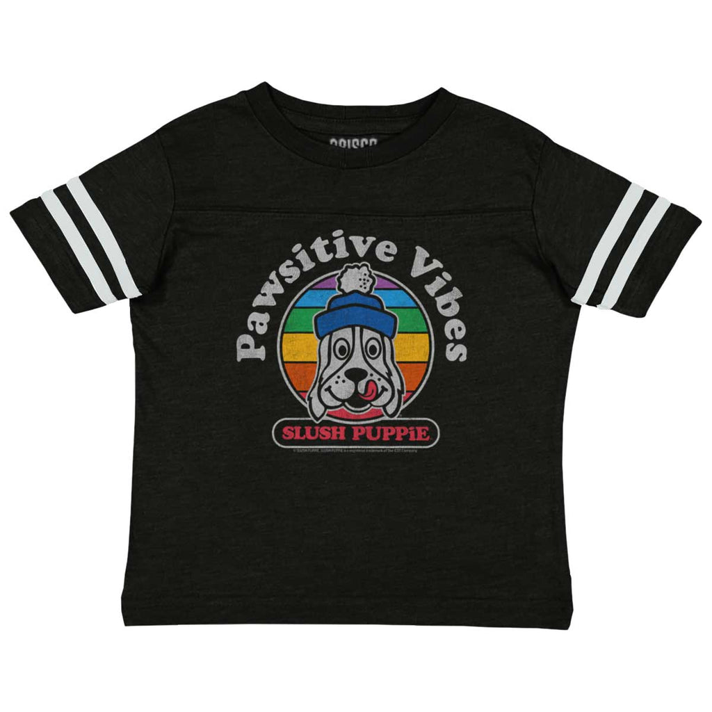 Pawsitive Vibes Toddler Football Jersey Tee-Direct To Garment Print-Brisco Baby