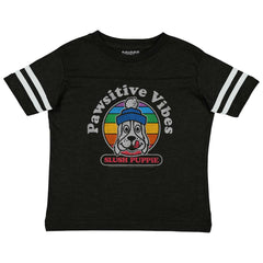 Pawsitive Vibes Toddler Football Jersey Tee-Direct To Garment Print-Brisco Baby