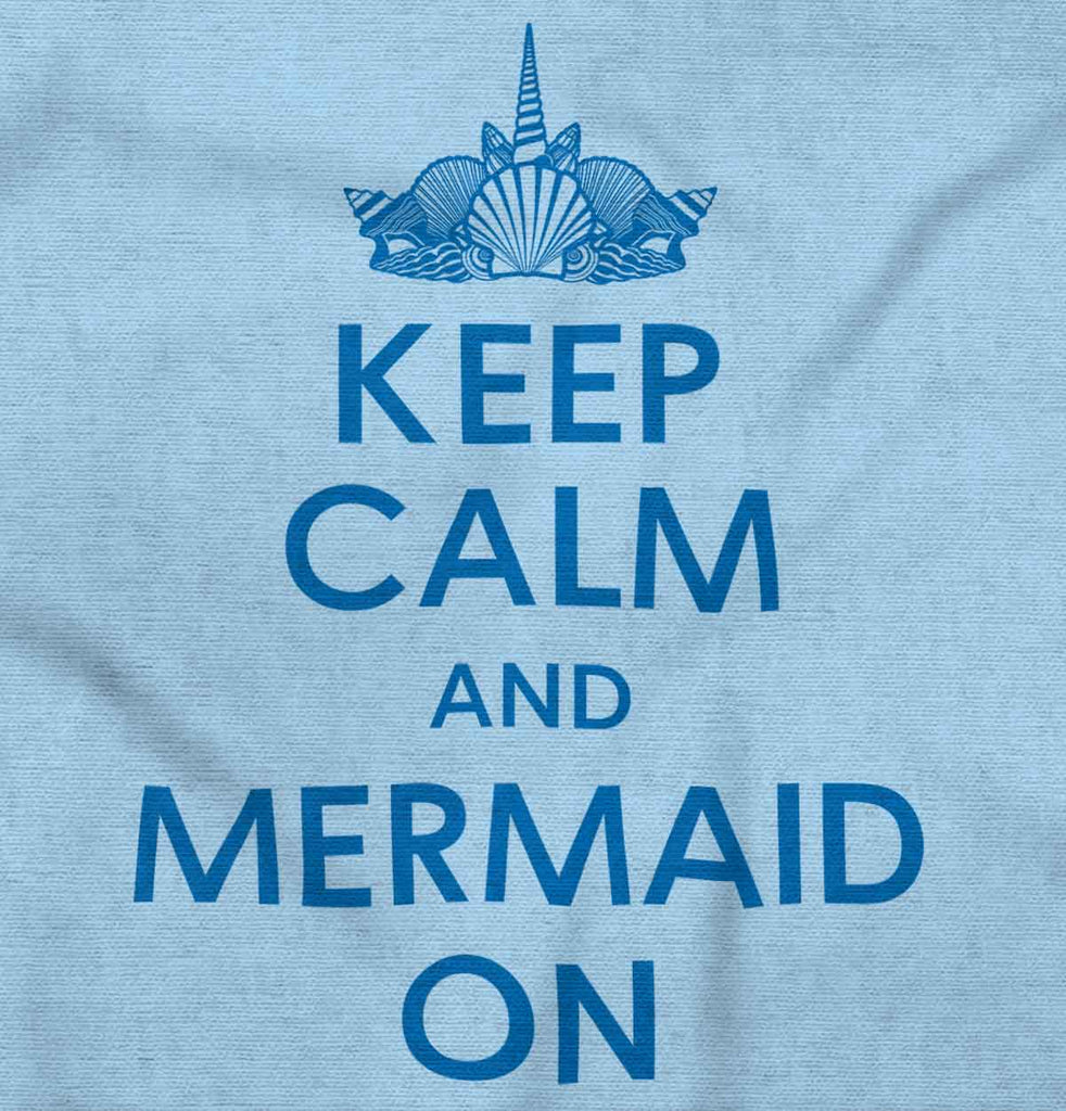 Keep Calm Mermaid On Romper Bodysuit-Direct To Garment Print-Brisco Baby