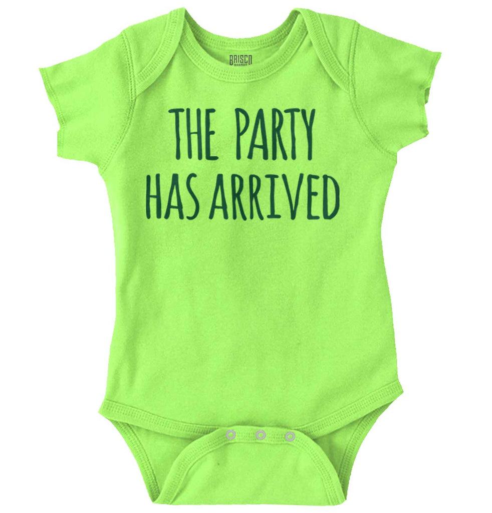 The Party Has Arrived Romper Bodysuit-Direct To Garment Print-Brisco Baby