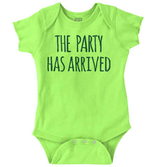The Party Has Arrived Romper Bodysuit-Direct To Garment Print-Brisco Baby