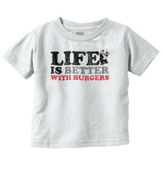 Better With Burgers Infant Toddler T Shirt-Direct To Garment Print-Brisco Baby