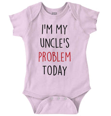 My Uncle's Problem Today Romper Bodysuit-Direct To Garment Print-Brisco Baby