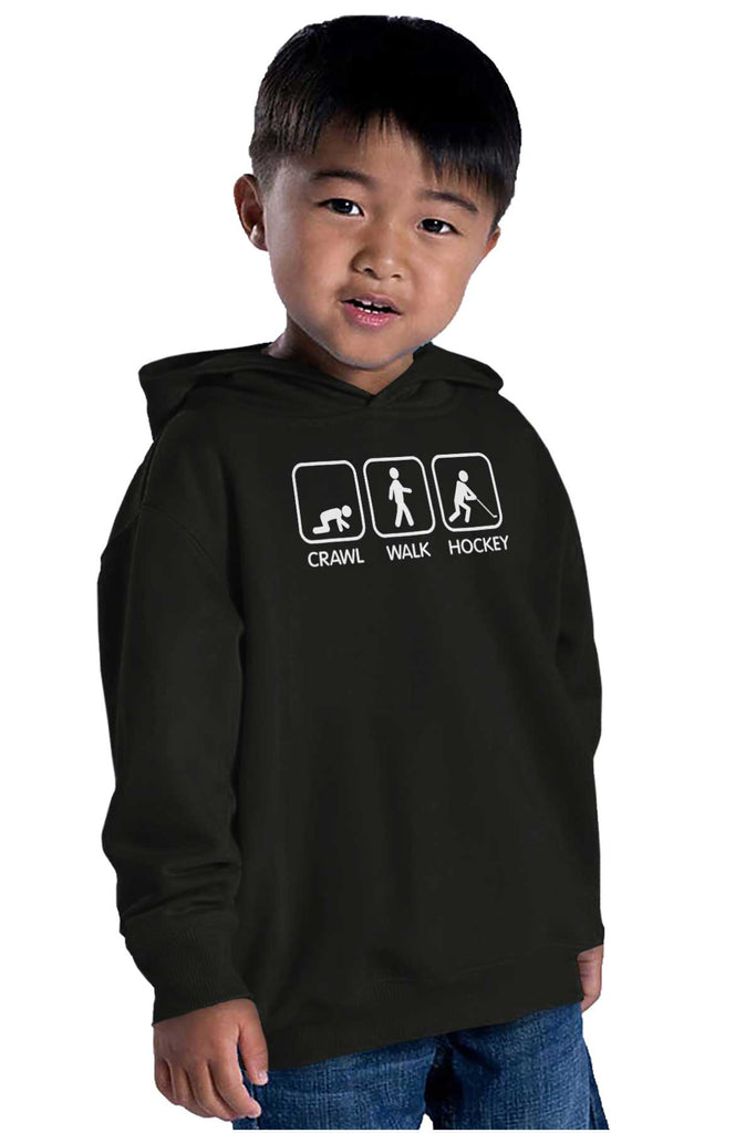 Crawl Walk Hockey Toddler Pullover Hoodie-Direct To Garment Print-Brisco Baby