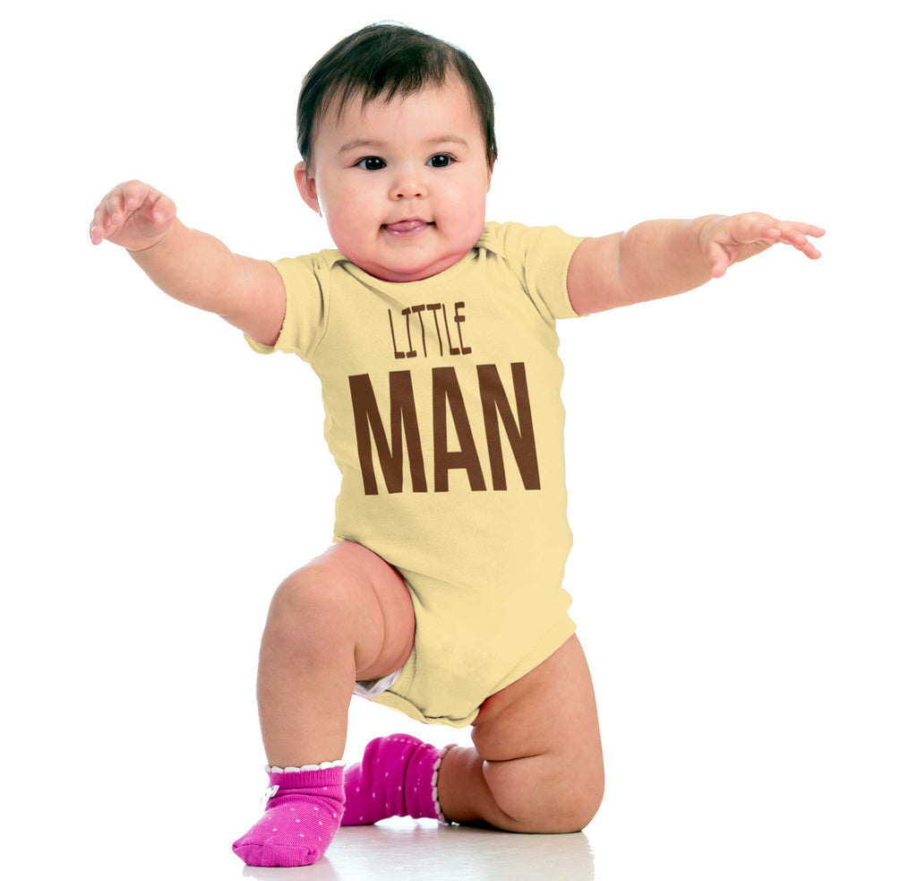Little Man Romper Bodysuit-Direct To Garment Print-Brisco Baby