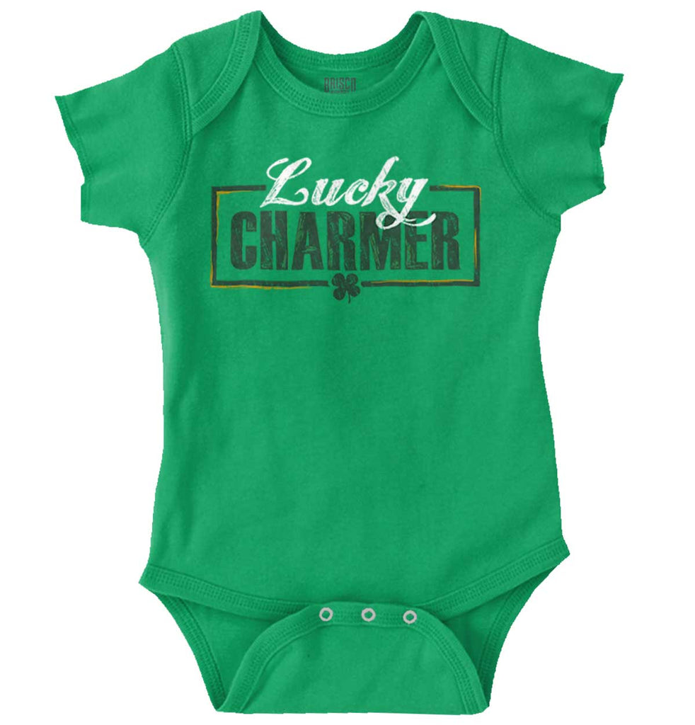 St Lucky Charmer Romper Bodysuit-Direct To Garment Print-Brisco Baby