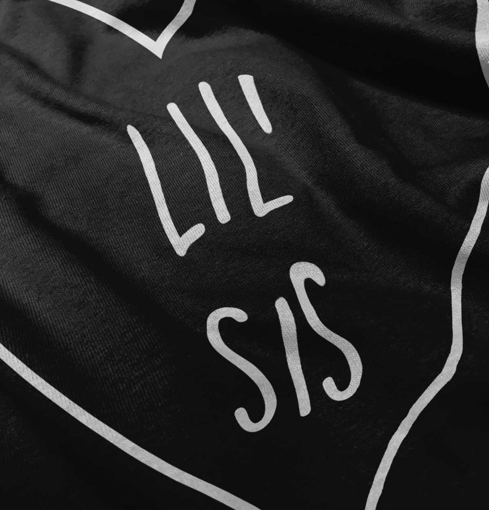 Lil' Sis Heart Infant Toddler T Shirt-Direct To Garment Print-Brisco Baby