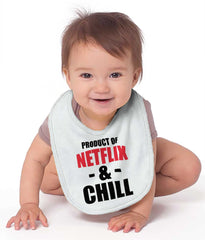 Netflix & Chill Infant Baby Bib-Direct To Garment Print-Brisco Baby