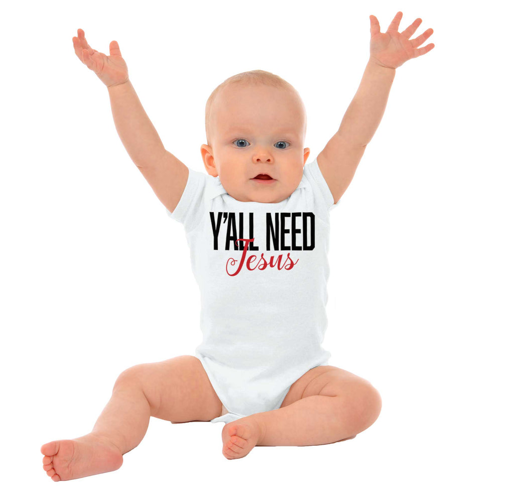 Yall Need Jesus Romper Bodysuit-Direct To Garment Print-Brisco Baby