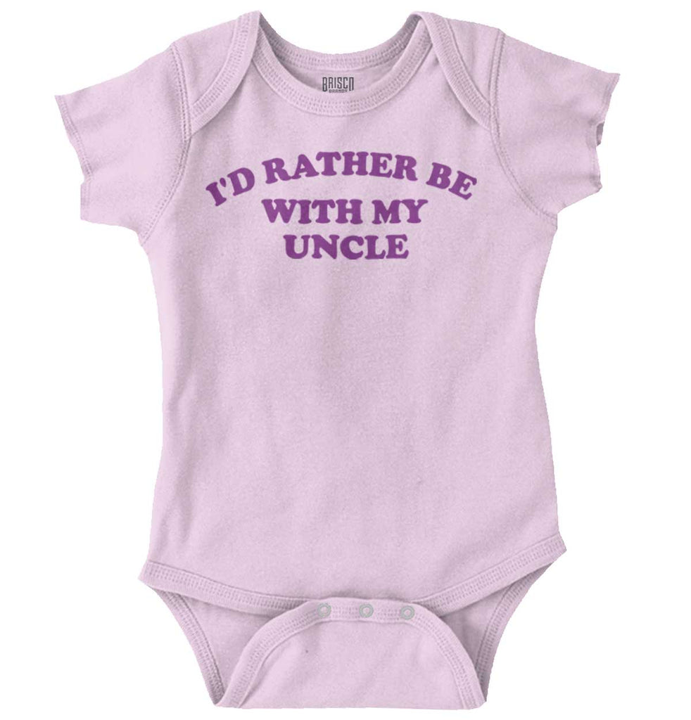 Rather Be With Uncle Romper Bodysuit-Direct To Garment Print-Brisco Baby