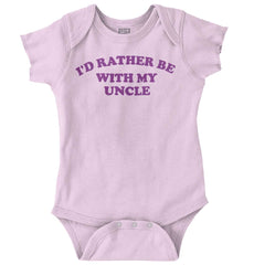 Rather Be With Uncle Romper Bodysuit-Direct To Garment Print-Brisco Baby