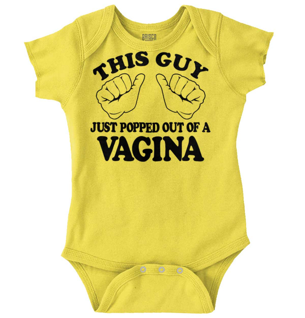 Popped Out of Vagina Romper Bodysuit-Direct To Garment Print-Brisco Baby