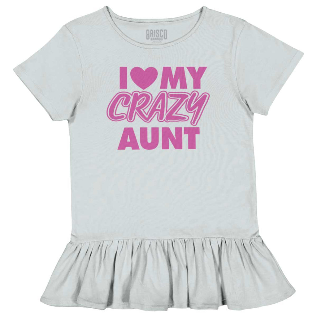 Crazy Aunt Toddler Ruffle Bottom Tee-Direct To Garment Print-Brisco Baby