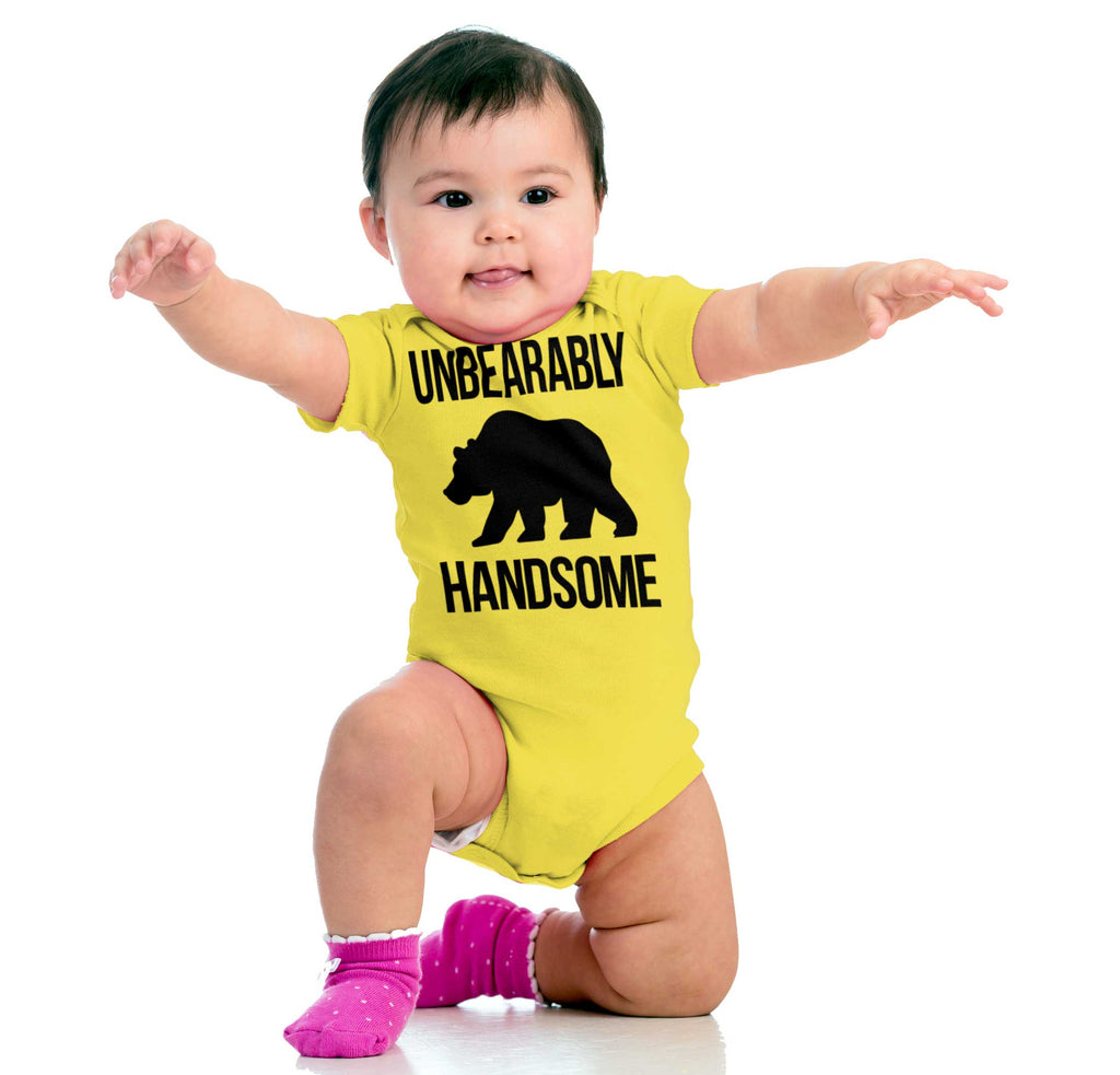 Unbearably Handsome Romper Bodysuit-Direct To Garment Print-Brisco Baby