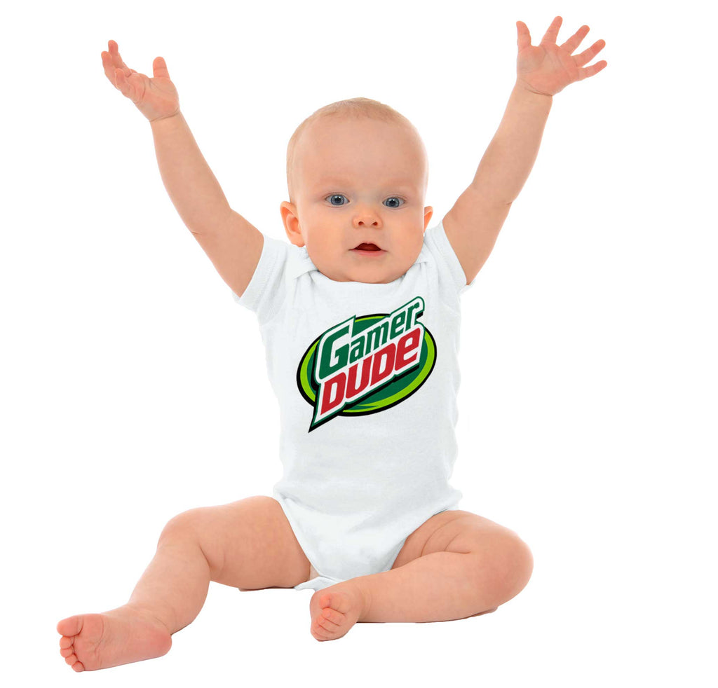 Gamer Dude Video Gaming Geek Romper Bodysuit-Direct To Garment Print-Brisco Baby