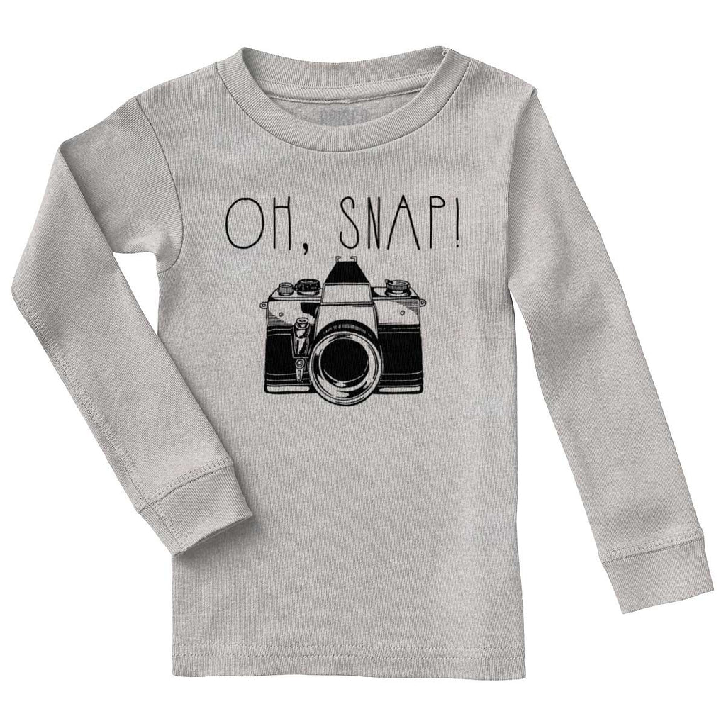Oh Snap Camera Solid Baby Pajama Top-Direct To Garment Print-Brisco Baby