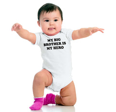 My Big Brother Is My Hero Romper Bodysuit-Direct To Garment Print-Brisco Baby