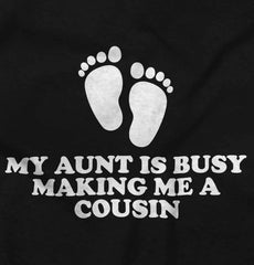 My Aunt Is Busy Romper Bodysuit-Direct To Garment Print-Brisco Baby