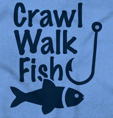 Crawl Walk Fish Toddler Baseball-Direct To Garment Print-Brisco Baby