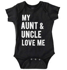 Aunt And Uncle Love Me Romper Bodysuit-Direct To Garment Print-Brisco Baby