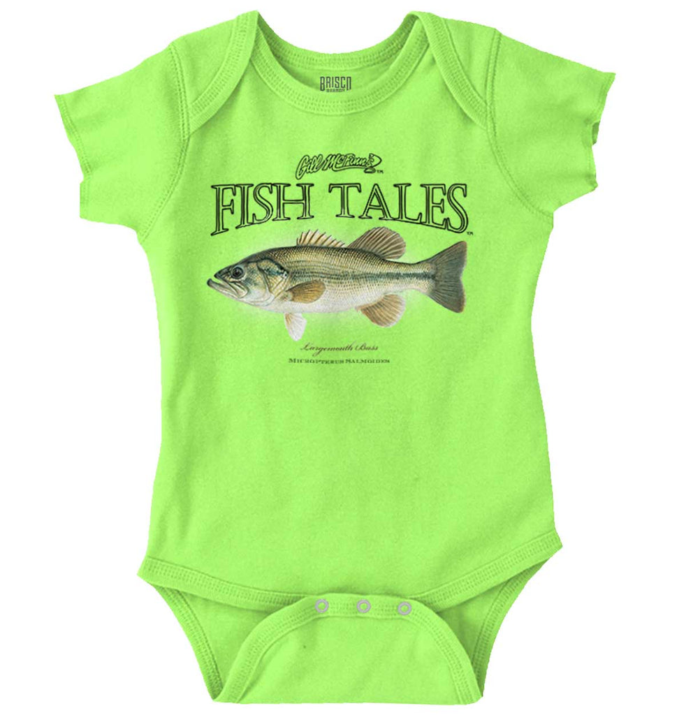 Largemouth Bass Fish Romper Bodysuit-Direct To Garment Print-Brisco Baby