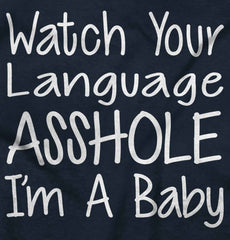 Watch The Language Toddler Pullover Hoodie-Direct To Garment Print-Brisco Baby