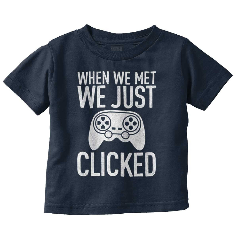 We Just Clicked Video Game Nerd Infant Toddler T Shirt-Direct To Garment Print-Brisco Baby