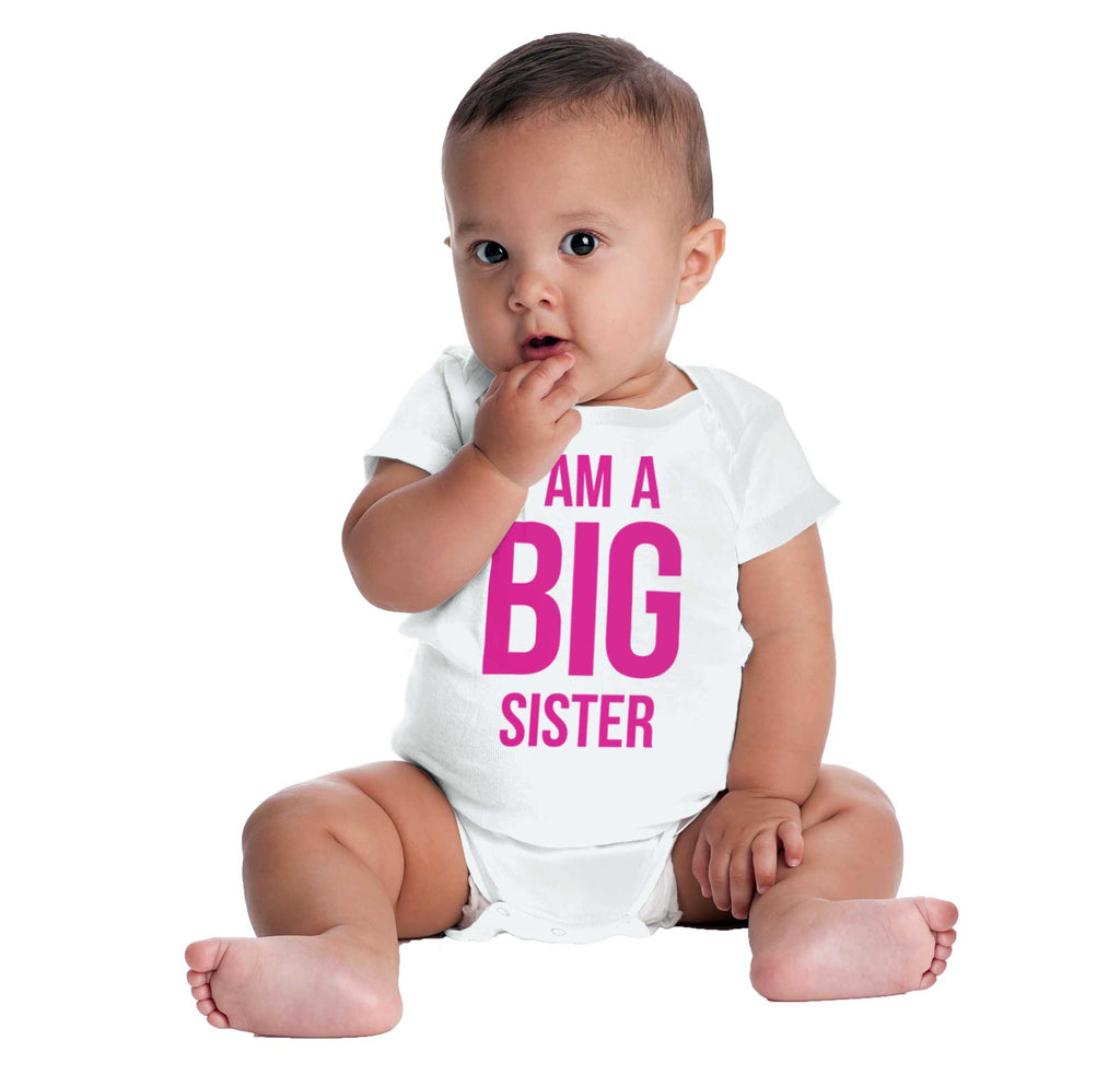 I Have A Big Sister Romper Bodysuit-Direct To Garment Print-Brisco Baby