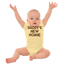 Daddy's New Homie Romper Bodysuit-Direct To Garment Print-Brisco Baby