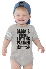 Lifting Partner Football Romper Bodysuit-Direct To Garment Print-Brisco Baby