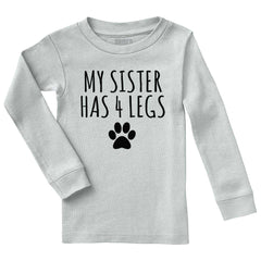 Sister has 4 legs Solid Baby Pajama Top-Direct To Garment Print-Brisco Baby