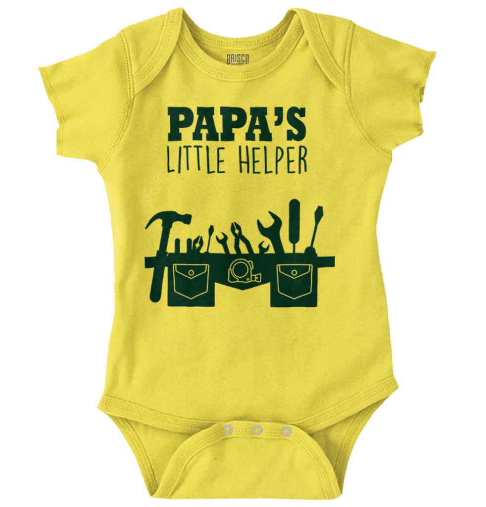 Papa's Little Helper Romper Bodysuit-Direct To Garment Print-Brisco Baby
