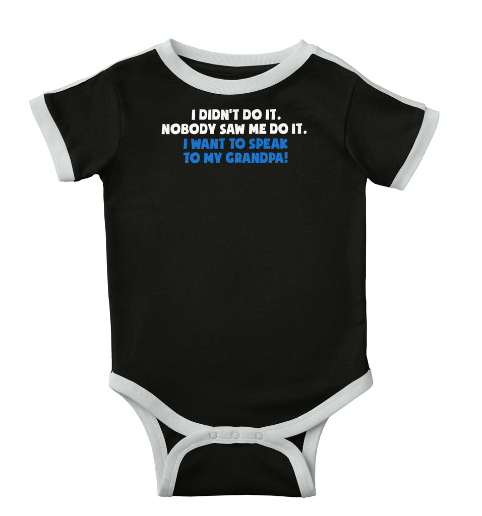 I Didn't Do It Ringer Romper Bodysuit-Direct To Garment Print-Brisco Baby