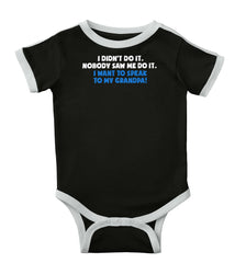 I Didn't Do It Ringer Romper Bodysuit-Direct To Garment Print-Brisco Baby